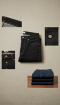 High-Rise Selvedge Jeans in Ecru