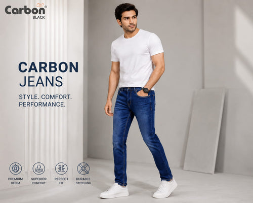 Carbon Black Men’s blue Slim Fit Denim Jean