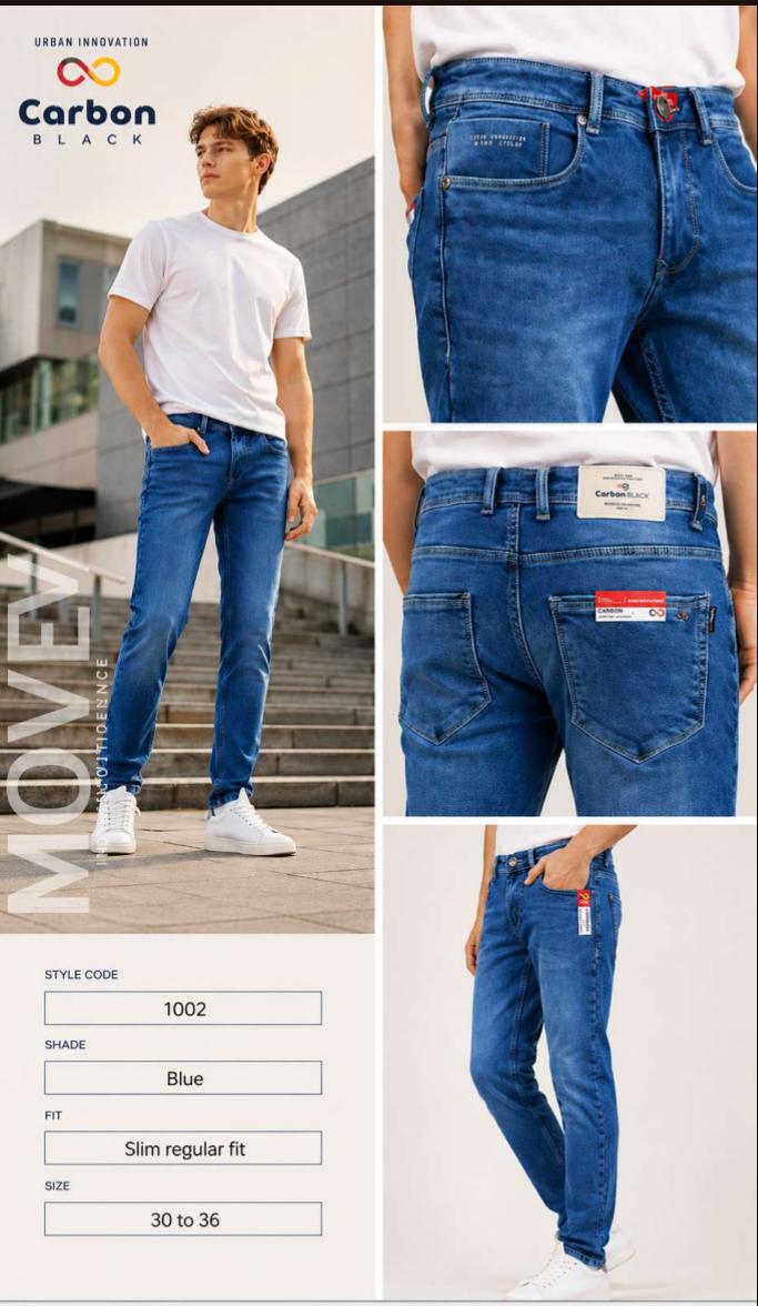 Carbon Black Men’s blue Slim Fit Denim Jean